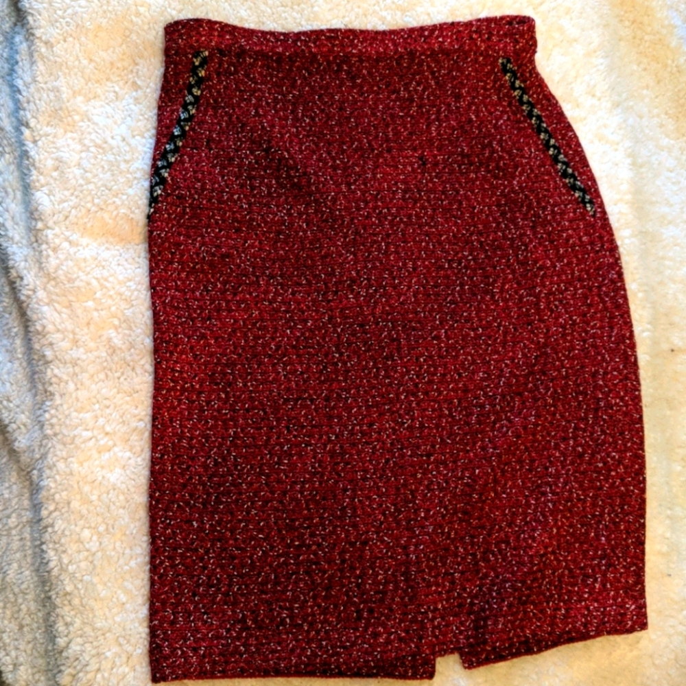 St. John Red Tweed Slirt
